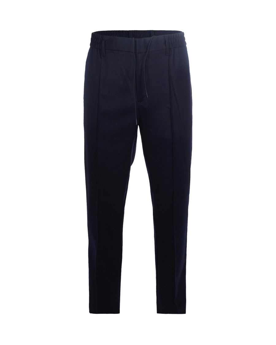 Emporio Armani Navy Blue Virgin Wool Trousers