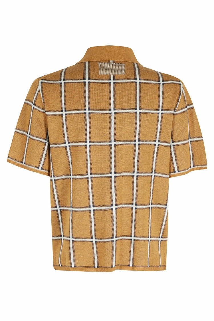 Guest In Residence Brown Picnic Plaid Check Pattern Silk Shirt