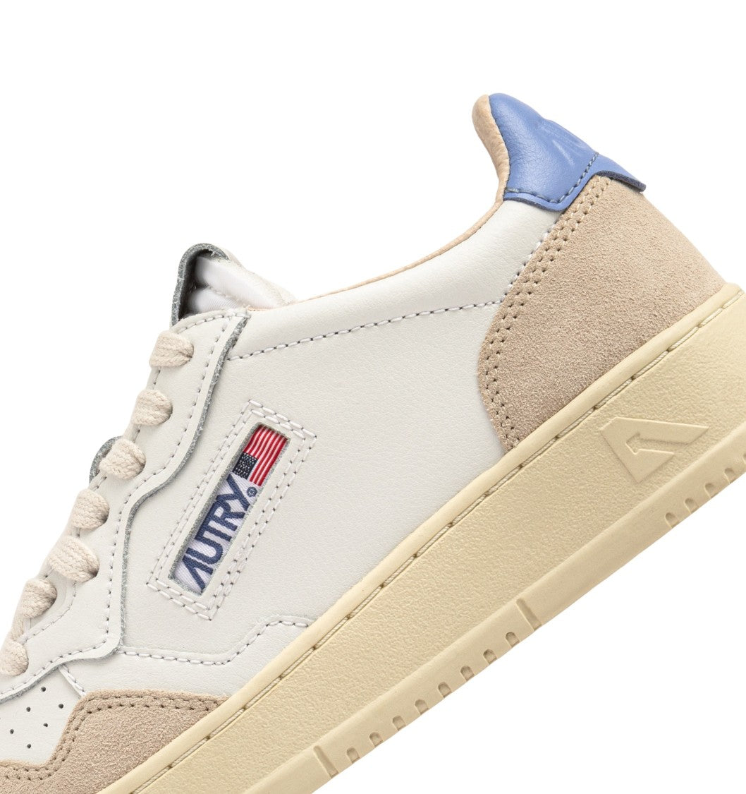 Autry Medalist Low Leat Suede Wht Drblue Sneakers