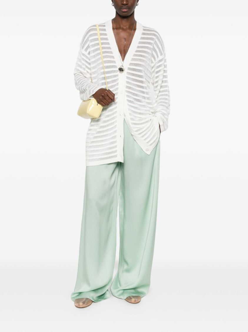 Fabiana Filippi Sheer Striped Knit Long-Sleeved Top