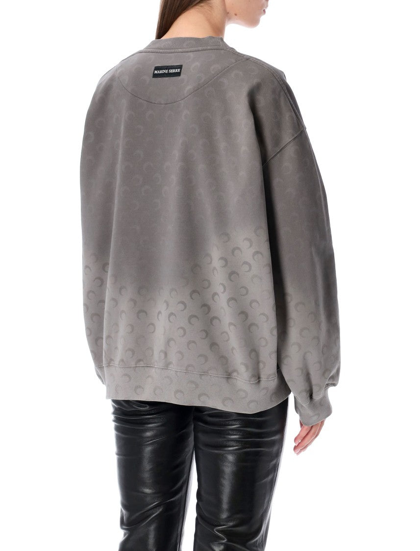 Marine Serre Faded Moon Fleece Relaxed Sweatshirt