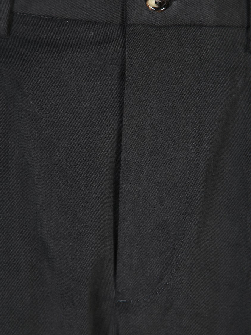 Dell'oglio Straight-Leg Black Trousers With Smooth Finish