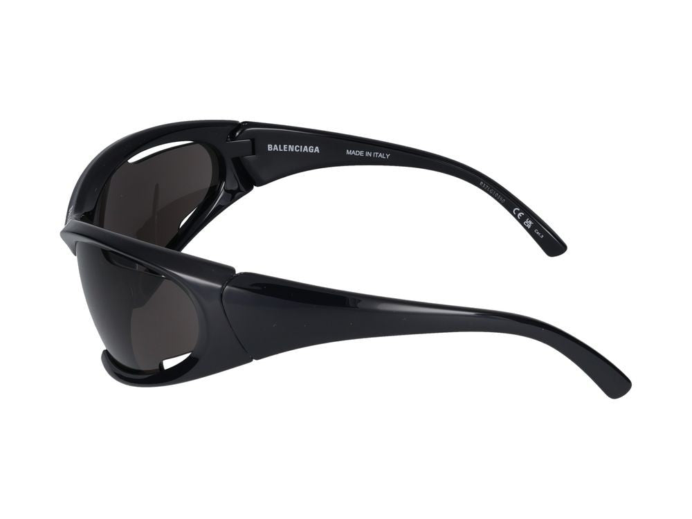 Balenciaga Black Bb0318s Wraparound Sunglasses