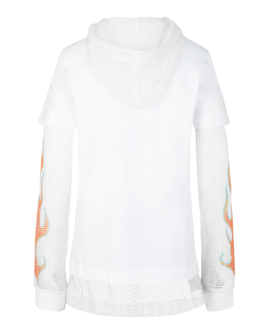 Givenchy Overlapped Hooded T-Shirt In Cotton And Mesh