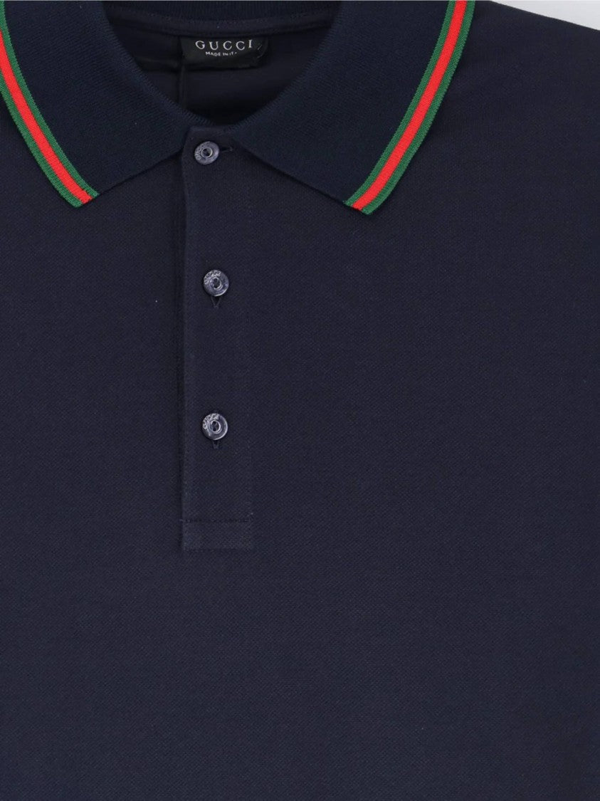 Gucci Blue Polo Short-Sleeve Shirt