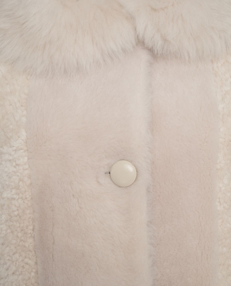 Desa 1972 Shearling Coat With Plush Collar And Wide Cuffs