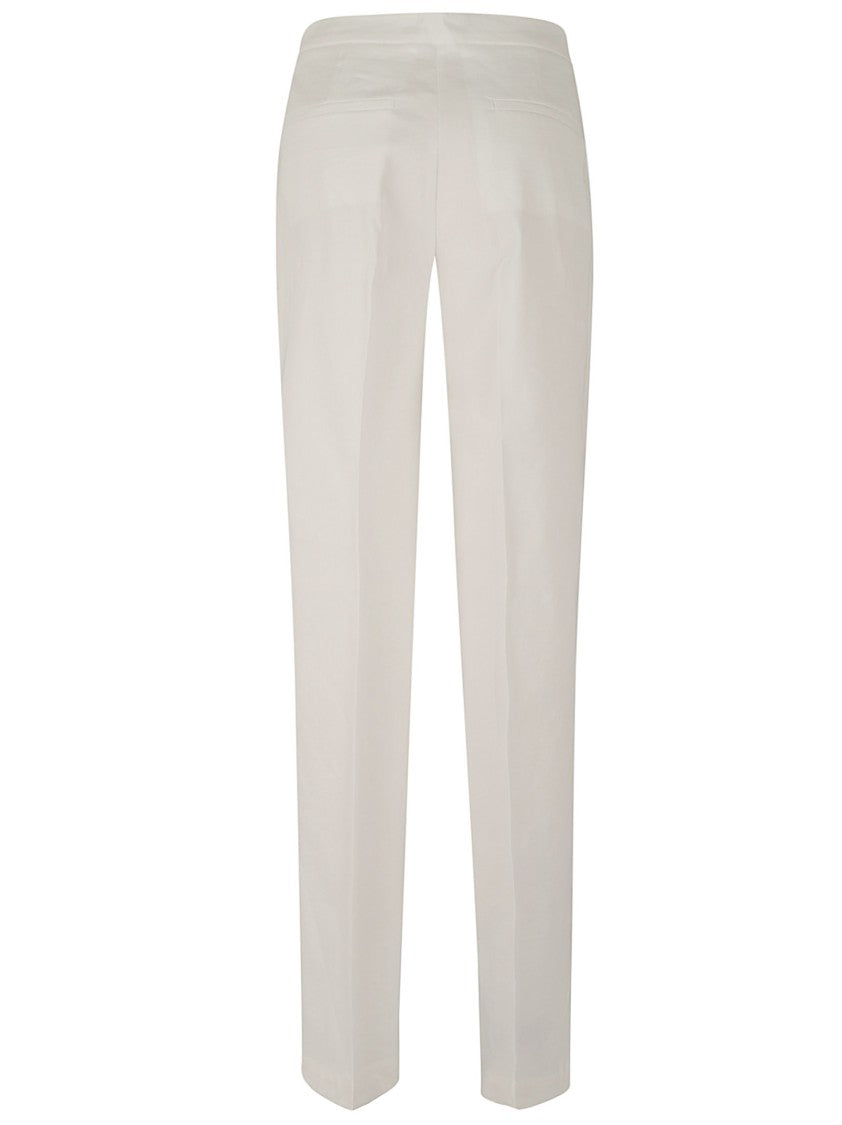 Pinko Wide-Leg Linen Trousers With Ironed Pleat And High Waist