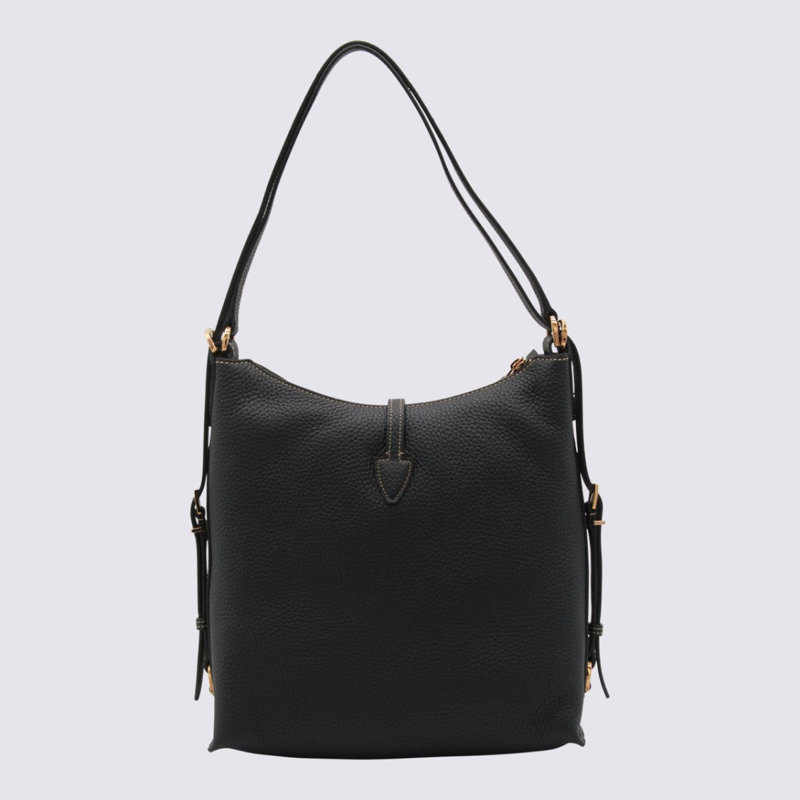 Tod's Structured Pebbled Handbag With Metallic Clasp