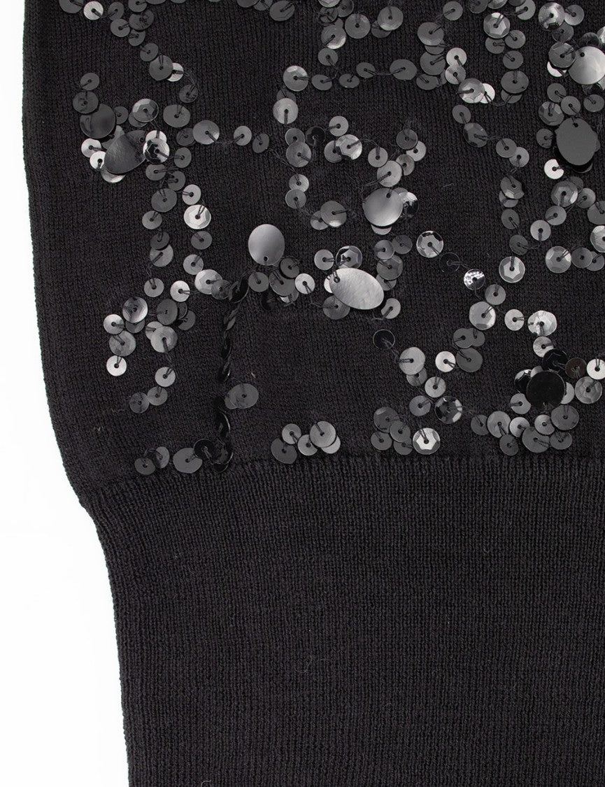 Fabiana Filippi Wool Cardigan With Intricate Sequin Embroidery