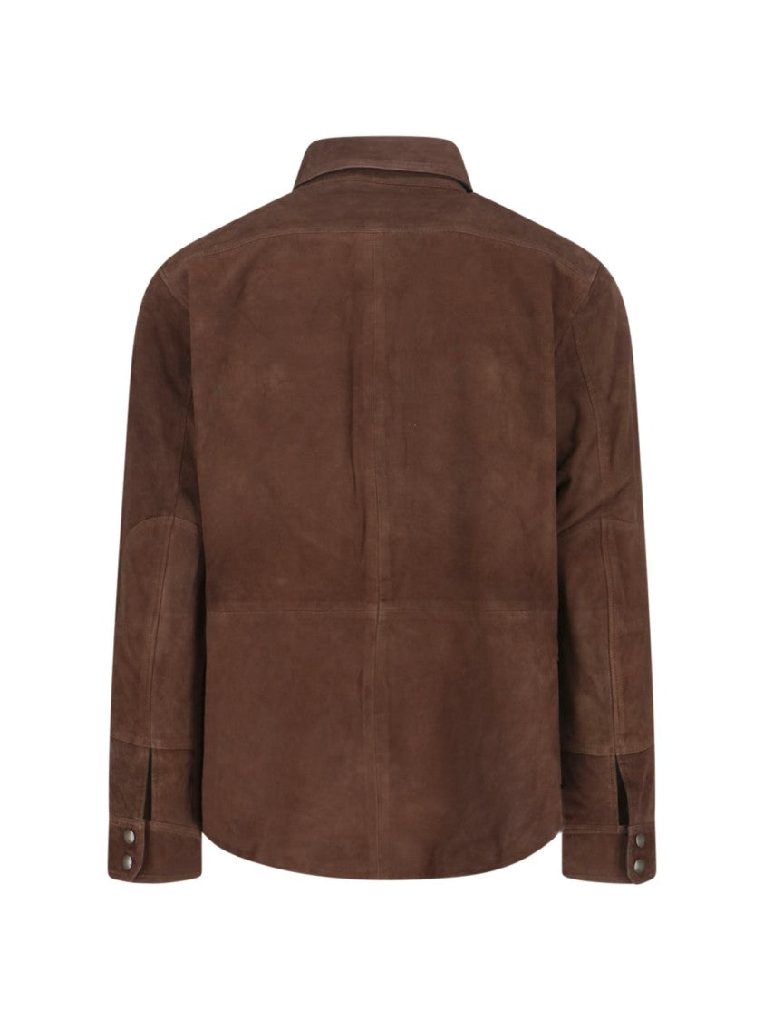 Polo Ralph Lauren Structured Brown Jacket With Front Zipper Closure