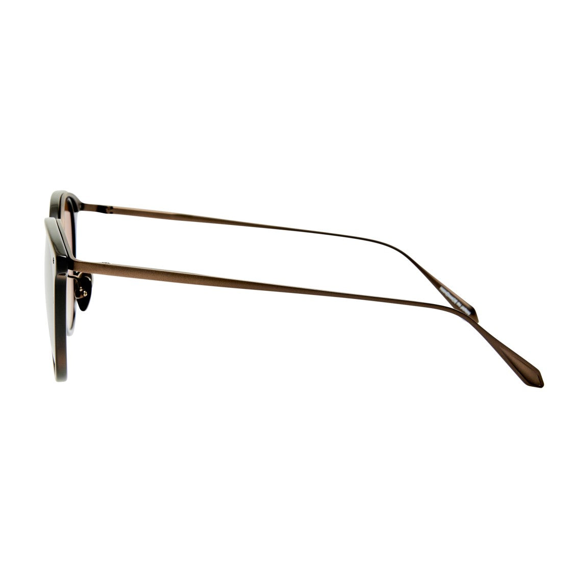 Linda Farrow Rounded Titanium Sunglasses With Gradient Brown Lenses