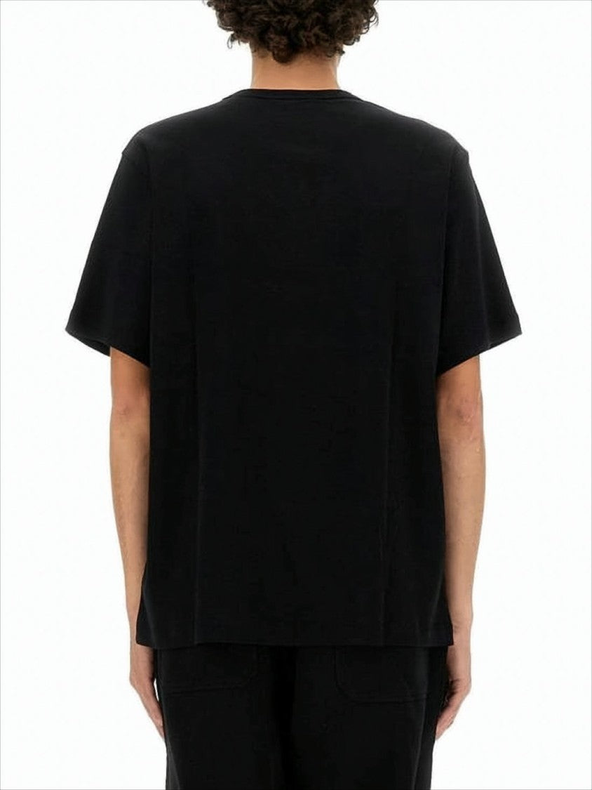 Helmut Lang Short-Sleeve Black T-Shirt With Embossed Logo
