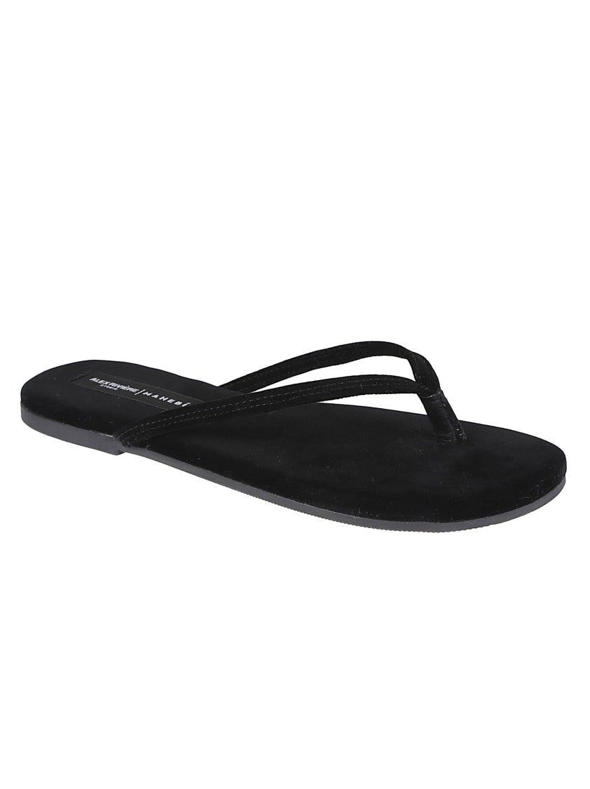 Manebi Minimalist Black Thong Sandals