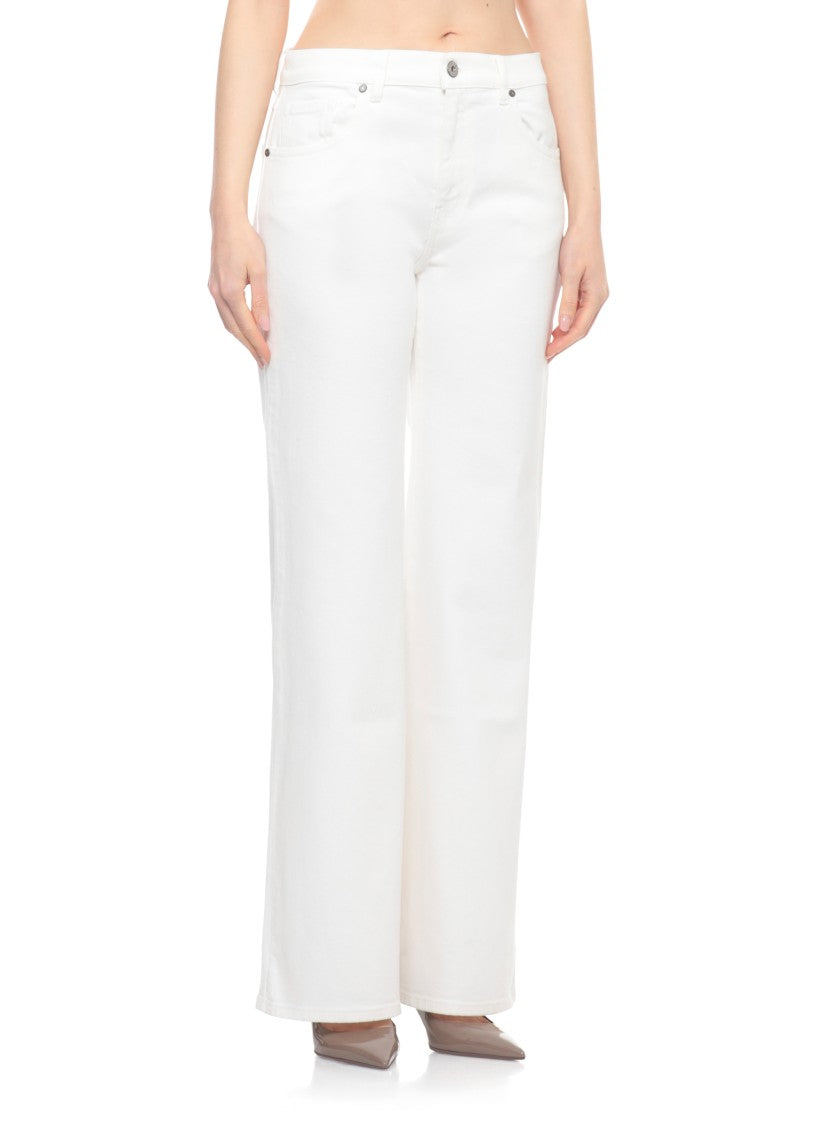 Parosh Ivory Cuoricini Cotton Jeans