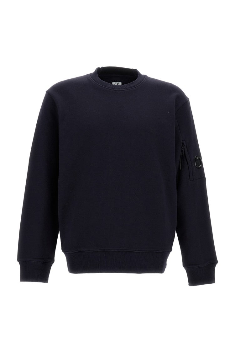 C.P. Company Diagonal Raised Fleece Crewneck Sweatshirt With Lens Detail