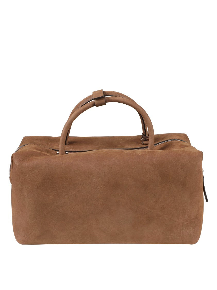 Max Mara Rectangular Suede-Like Brown Bag With Zipper Closure