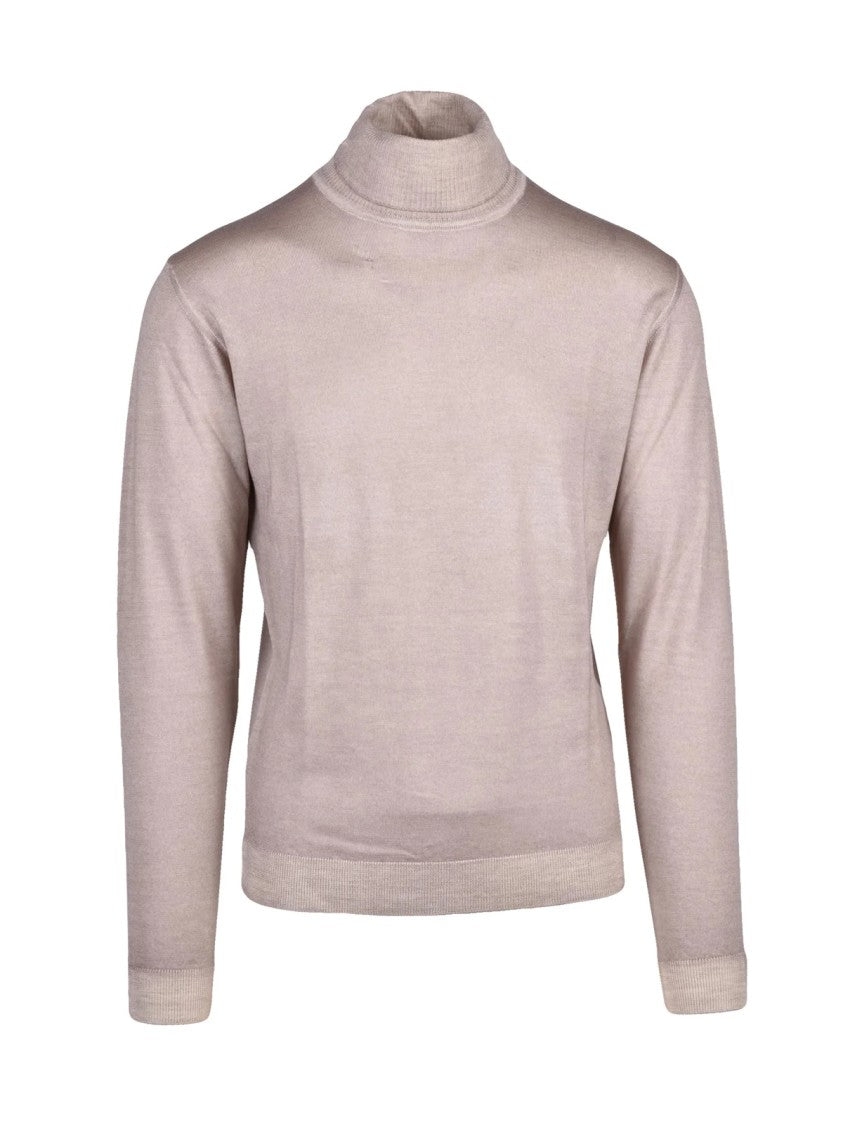 Wool & Co Grey High-Neck Merino Wool Under-Jacket Sweater
