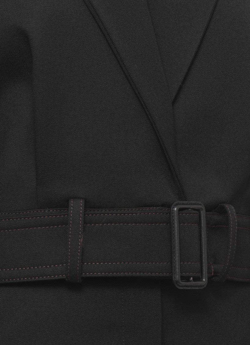 Lanvin Structured Peak Lapel Jacket With Built-In Belt