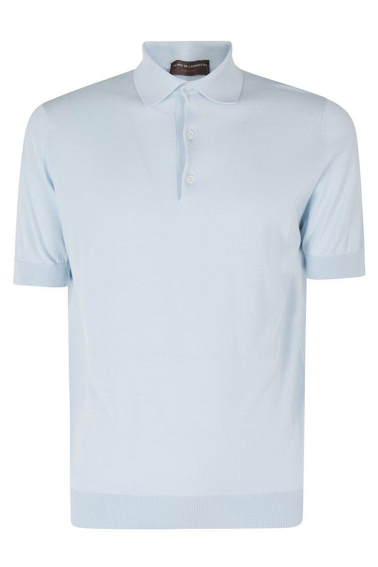 Filippo De Laurentiis Heavenly Micro-Braid Ribbed-Trim Cotton Polo Shirt