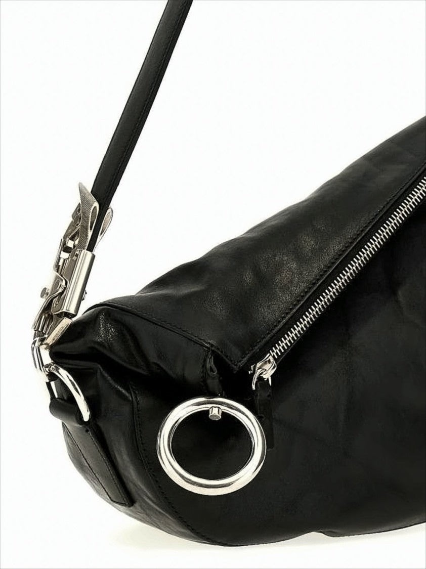 Burberry Crescent Black Cowhide Leather Shoulder Bag