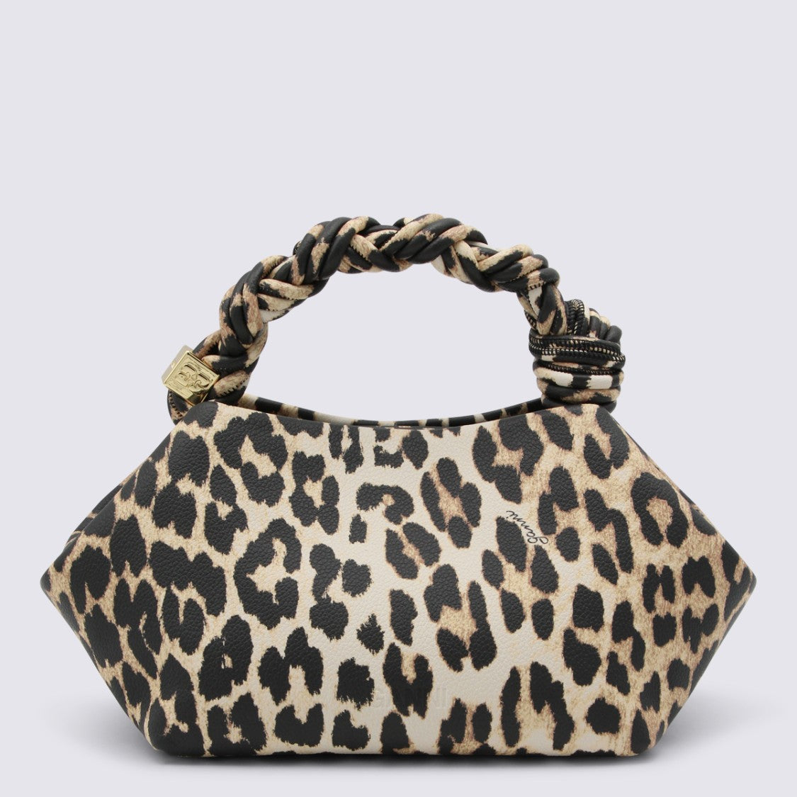 Ganni Leopard Top Handle Bag