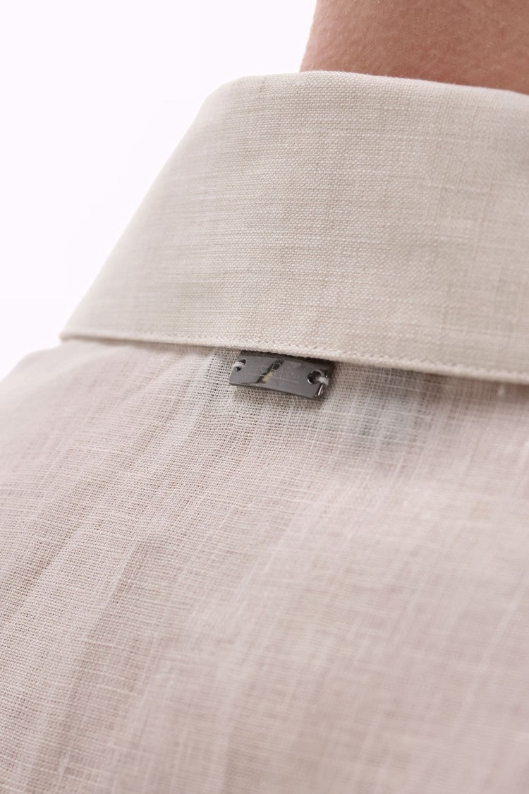 Herno Bowling Collar Linen Shirt