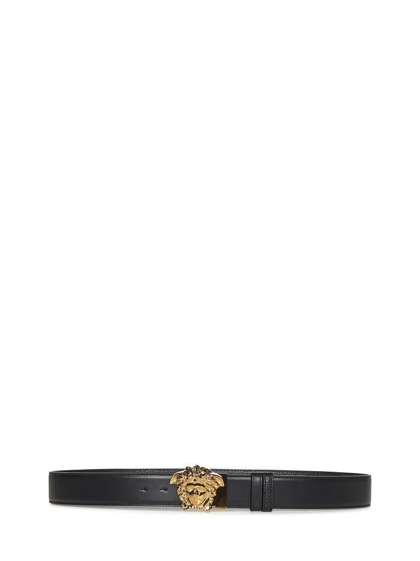 Versace Reversible Leather Belt With Medusa Buckle