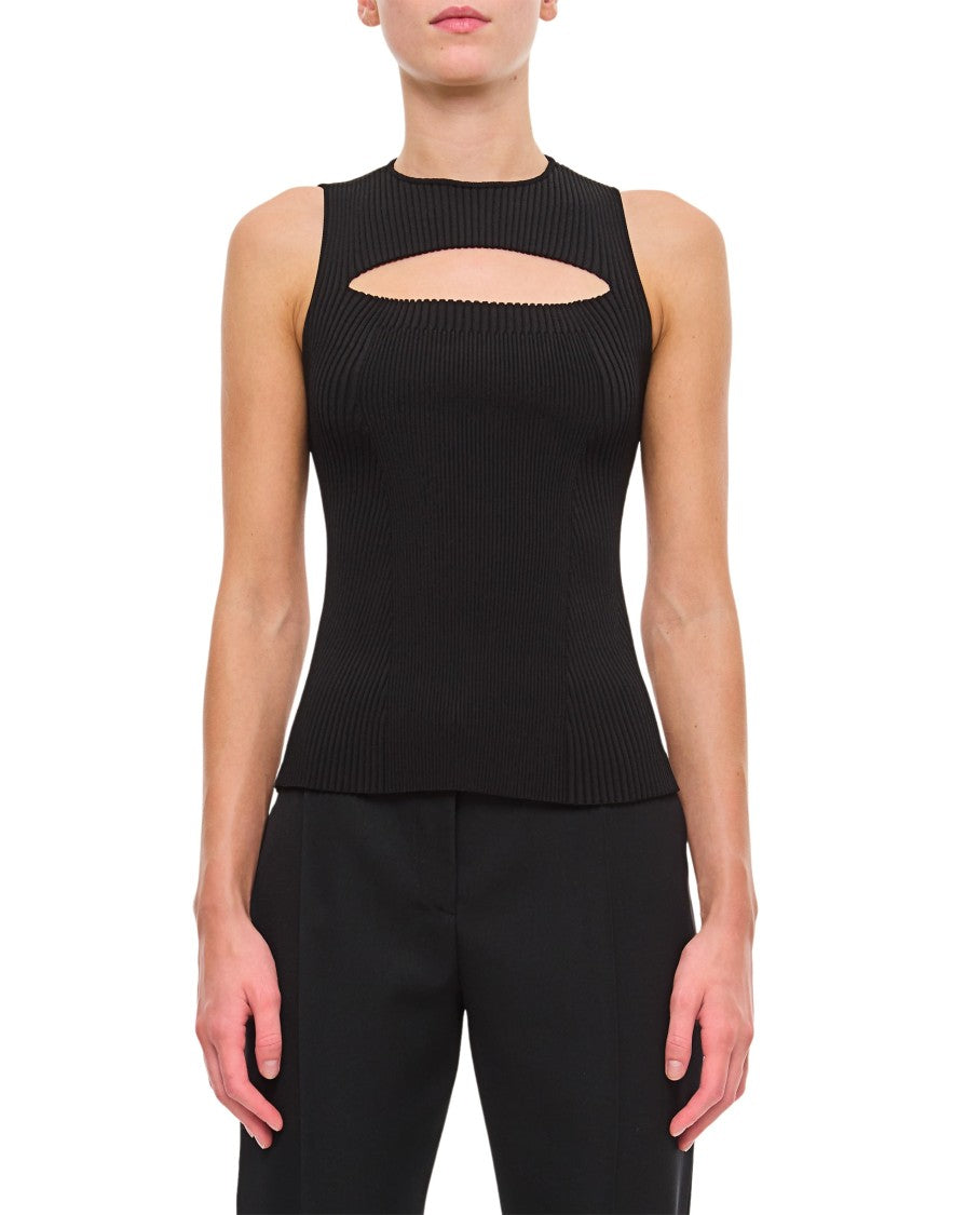 Alexander Mcqueen Slashed Knit Sleeveless Top