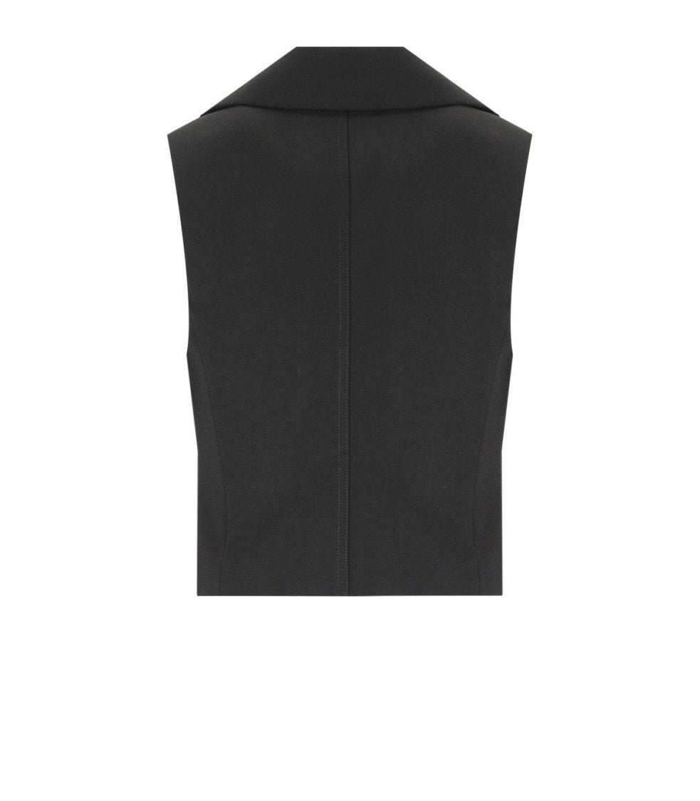 Ganni Crepe Black Vest