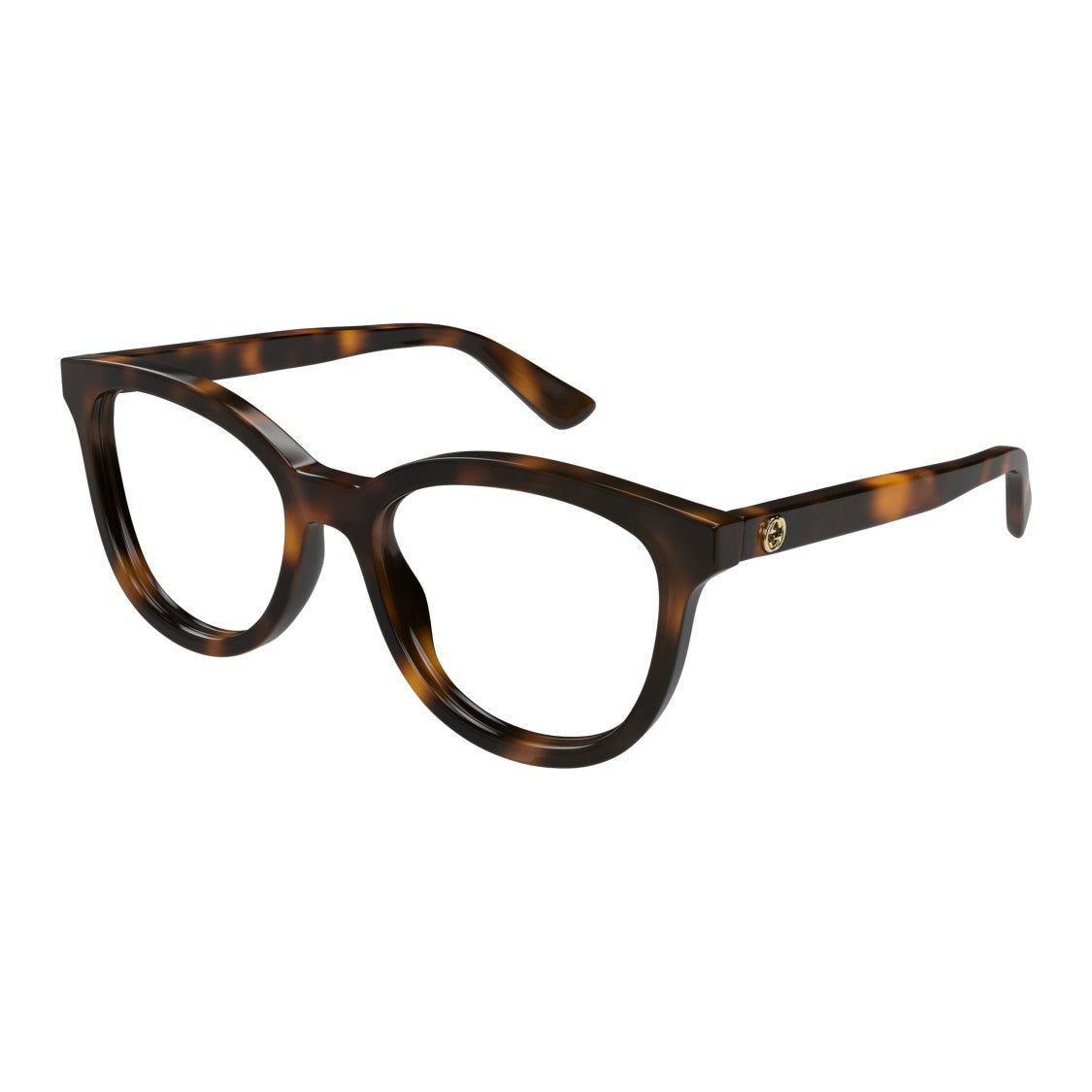 Gucci Gg1687o Bold Rounded Square Tortoiseshell Eyeglasses