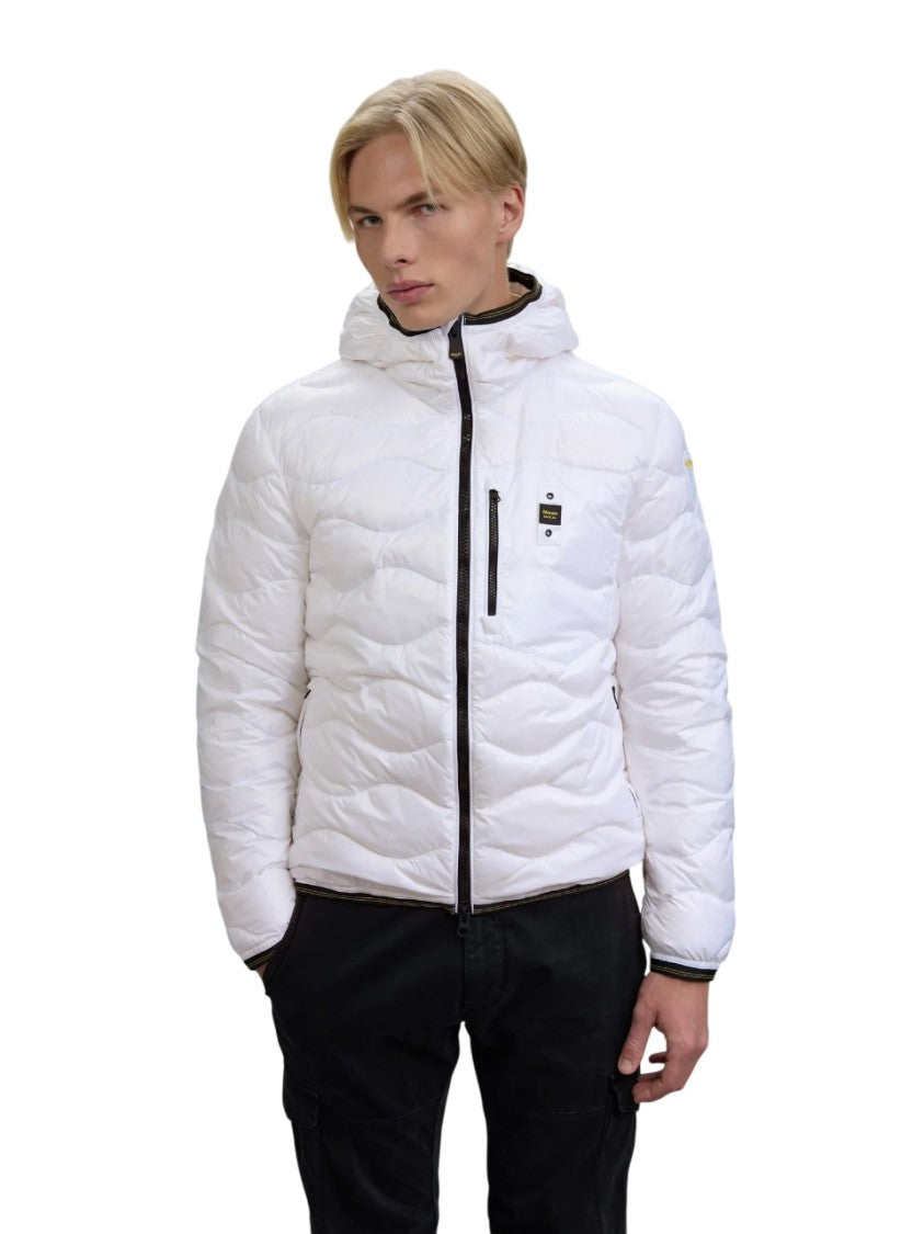 Blauer Quilted Down Jacket With Wave Pattern