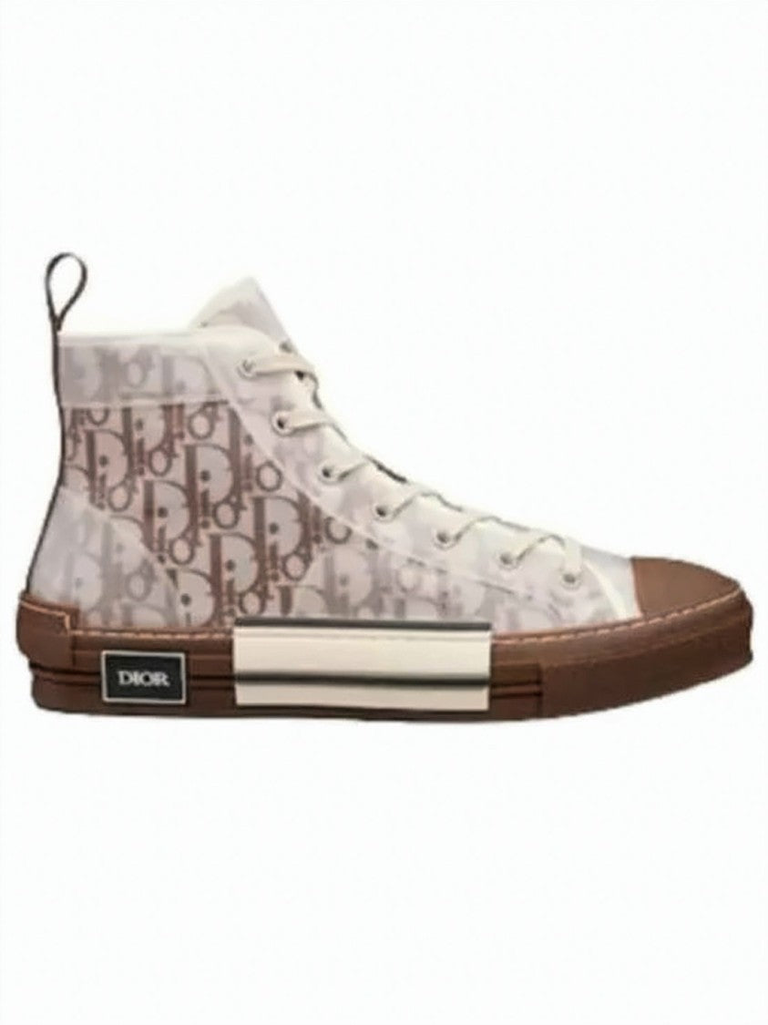 Christian Dior Translucent High-Top Sneaker With Monogram Pattern