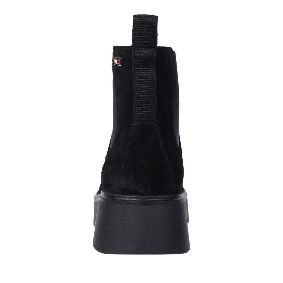 Tommy Hilfiger Black Sleek Chunky Rubber Sole Suede Chelsea Boots