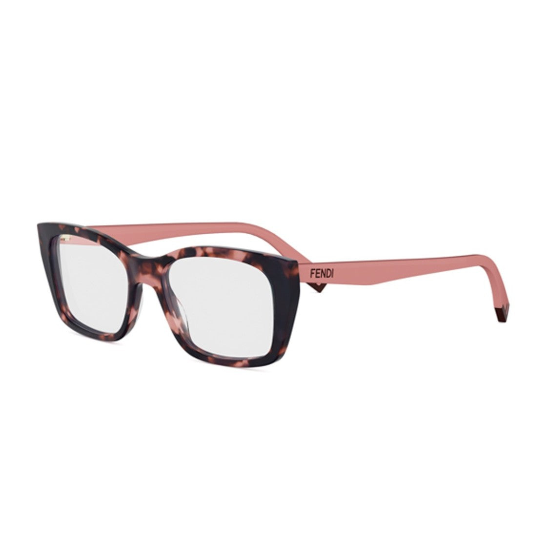 Fendi Havana Way Acetate Rectangular Sunglasses