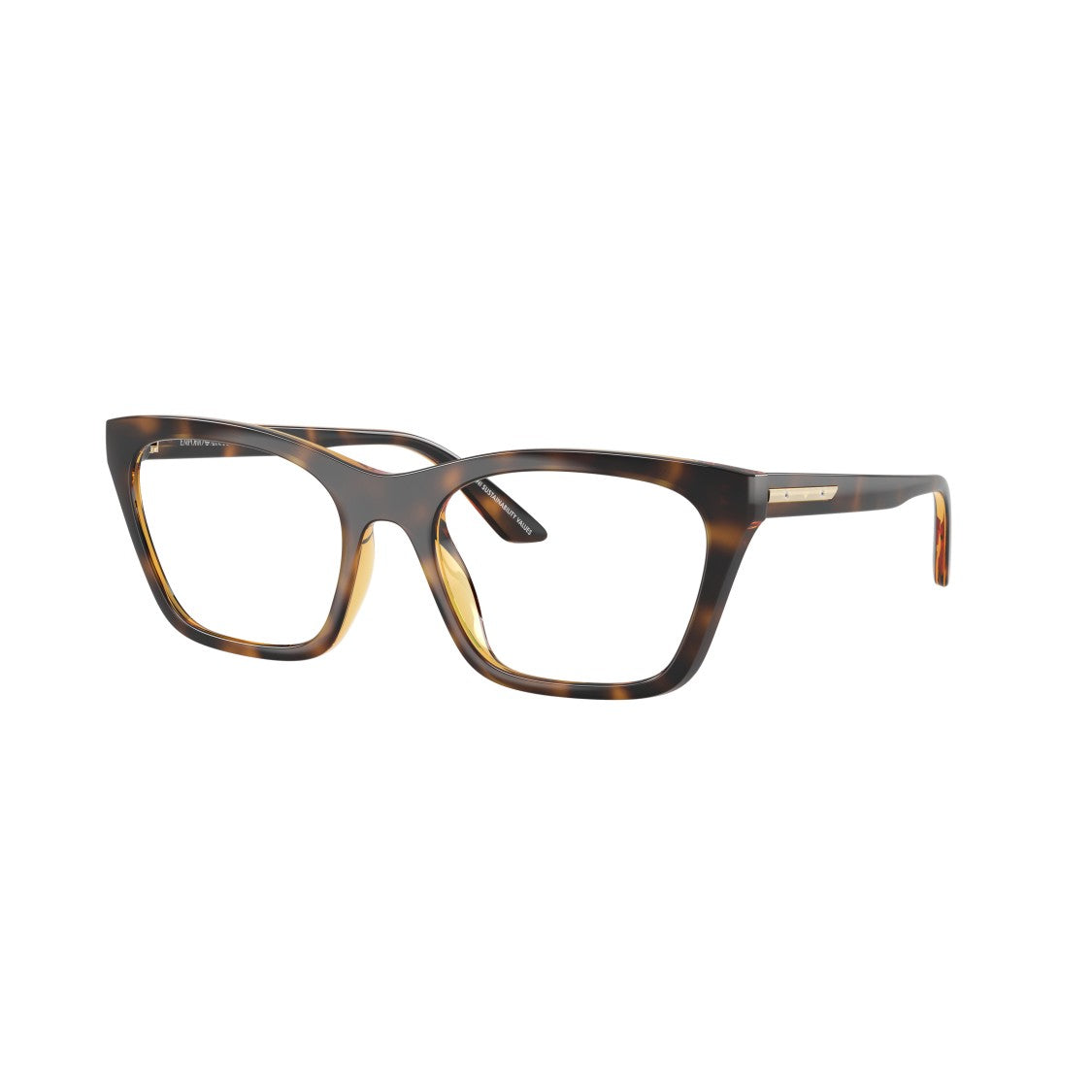 Emporio Armani Oversized Tortoiseshell Square Frame Eyeglasses