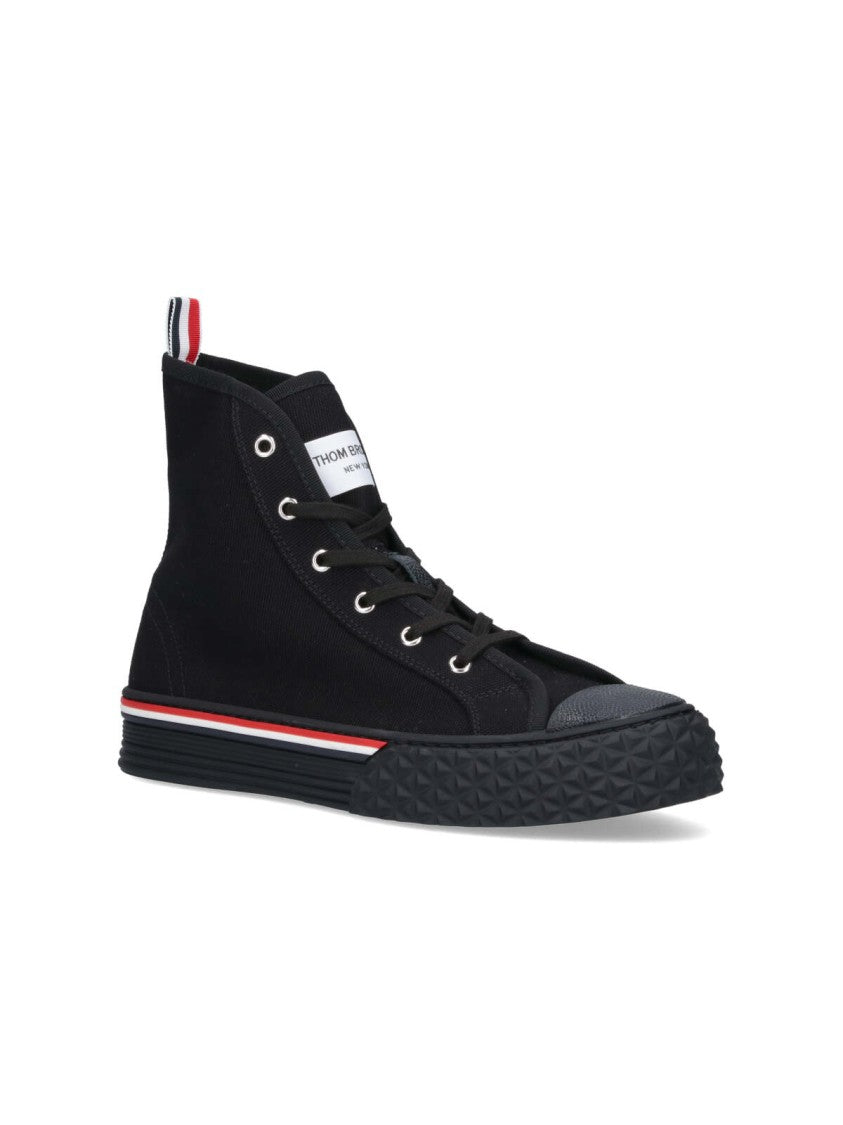 Thom Browne "Tricolore" High-Top Sneakers – Black