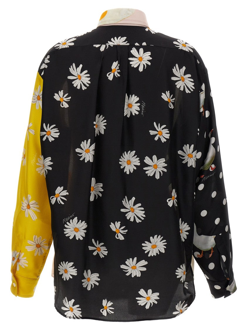 Moschino Patchwork Print Silk Shirt