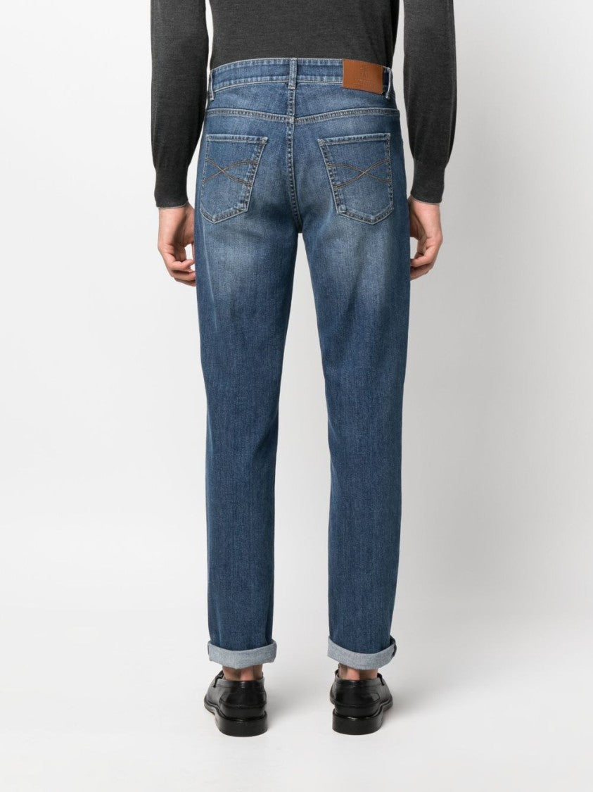 Brunello Cucinelli Mid-Rise Blue Jeans With Classic Five-Pocket Design