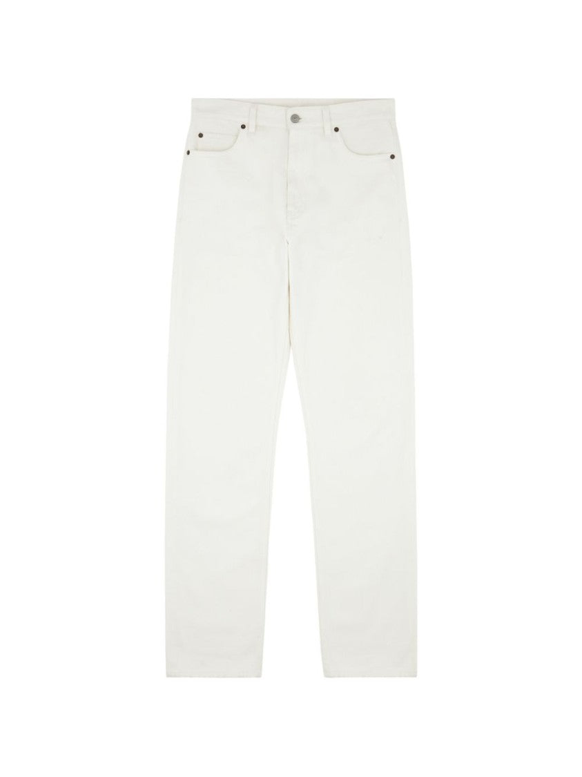 Mm6 By Maison Margiela White Back Stitch Cotton Jeans