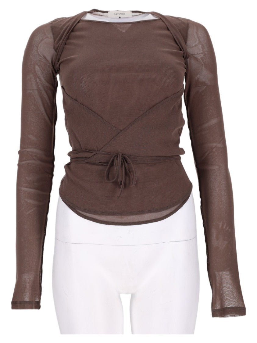 Lemaire Translucent Wrap Detail Long-Sleeve Top