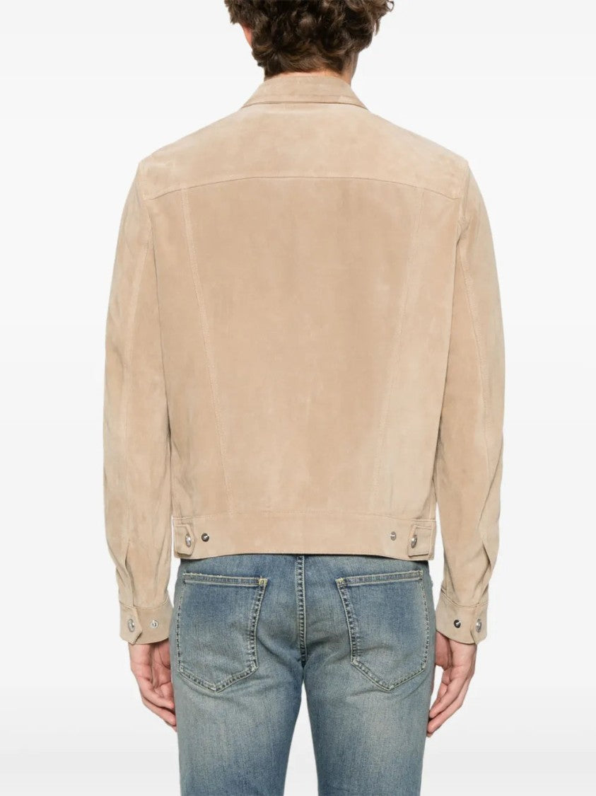Eleventy Taupe Calf Suede Jacket