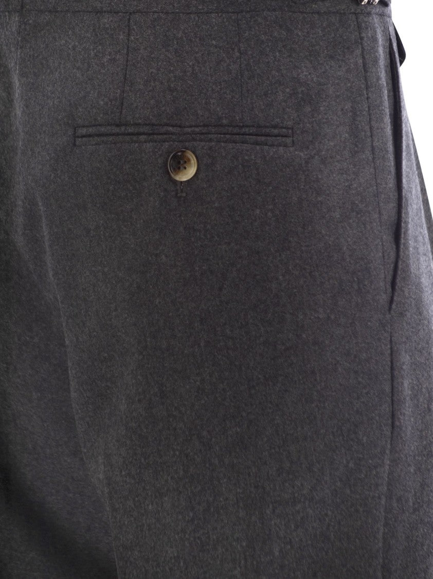 Brunello Cucinelli Tailor-Fit Trousers In Virgin Wool Canvas