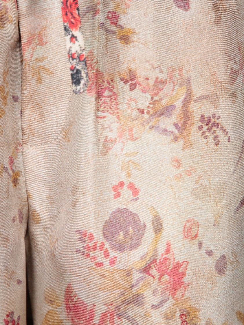 Pierre-Louis Mascia Wide-Leg Floral Trousers With Elastic Waistband