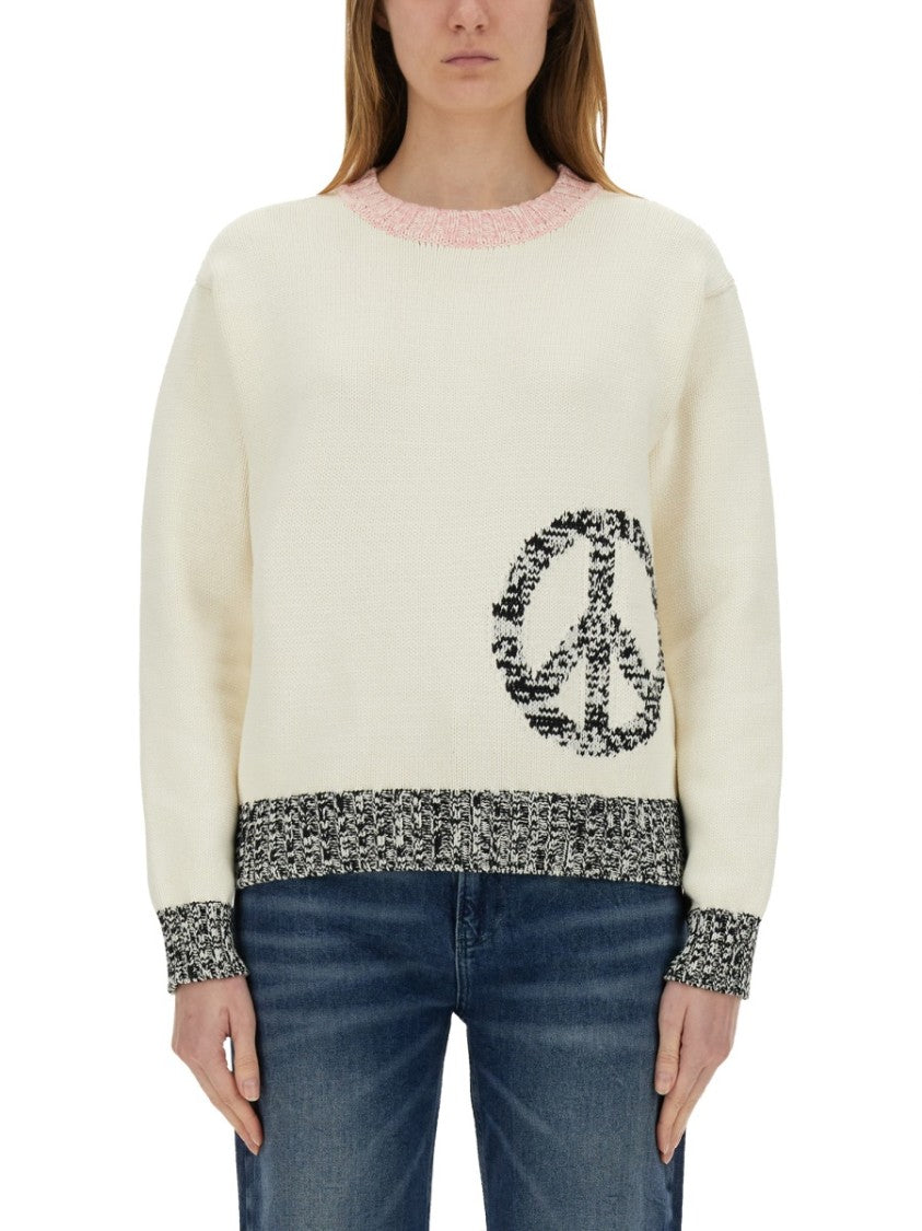 Moschino Relaxed Fit Sweater With Unique Inlay Pattern
