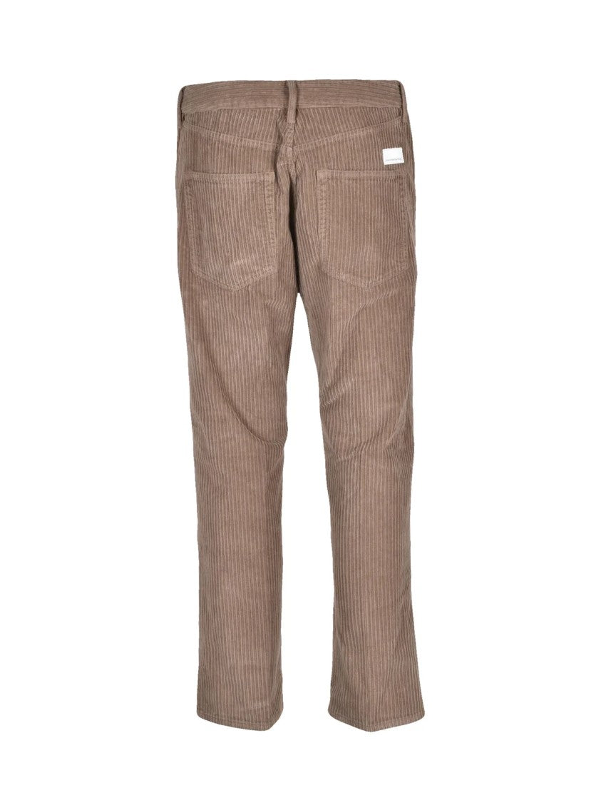 Nine In The Morning Textured Corduroy Carrot Trousers With Button Closure