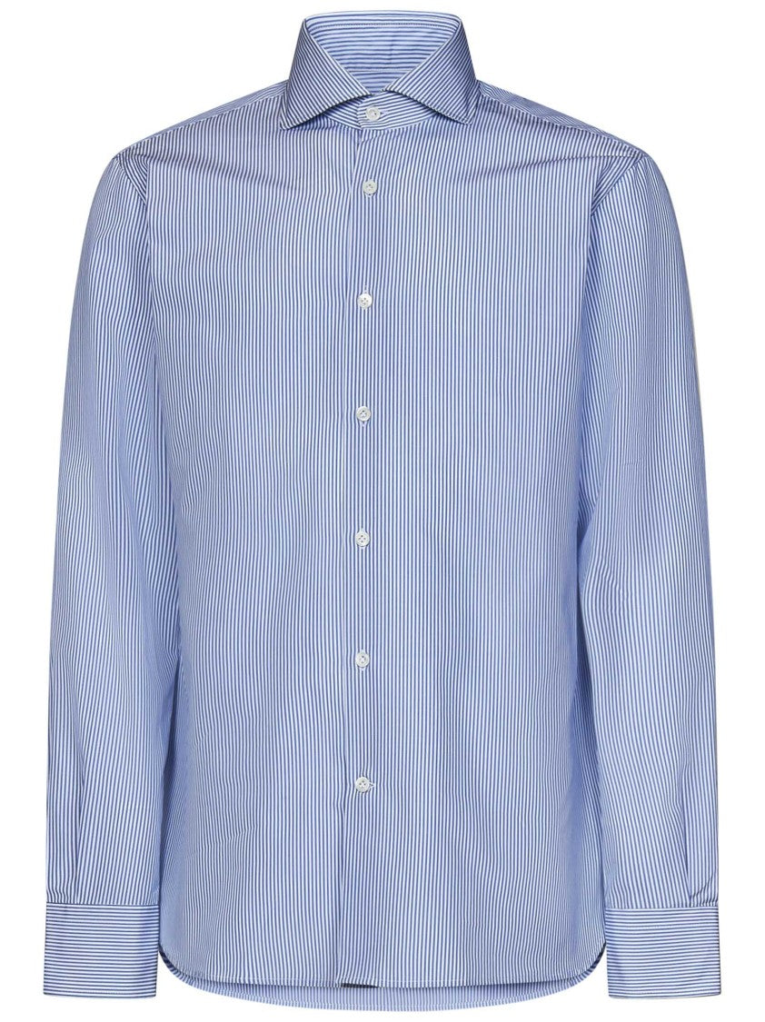 Franzese Collection Handmade Striped Blue Shirt