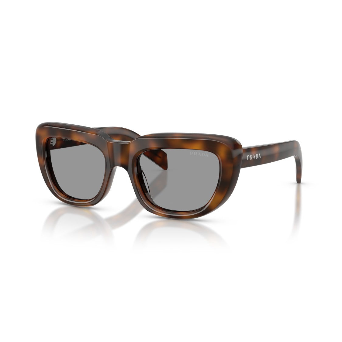 Prada 0Pr D07s Oversized Rectangular Frame Tortoiseshell Sunglasses