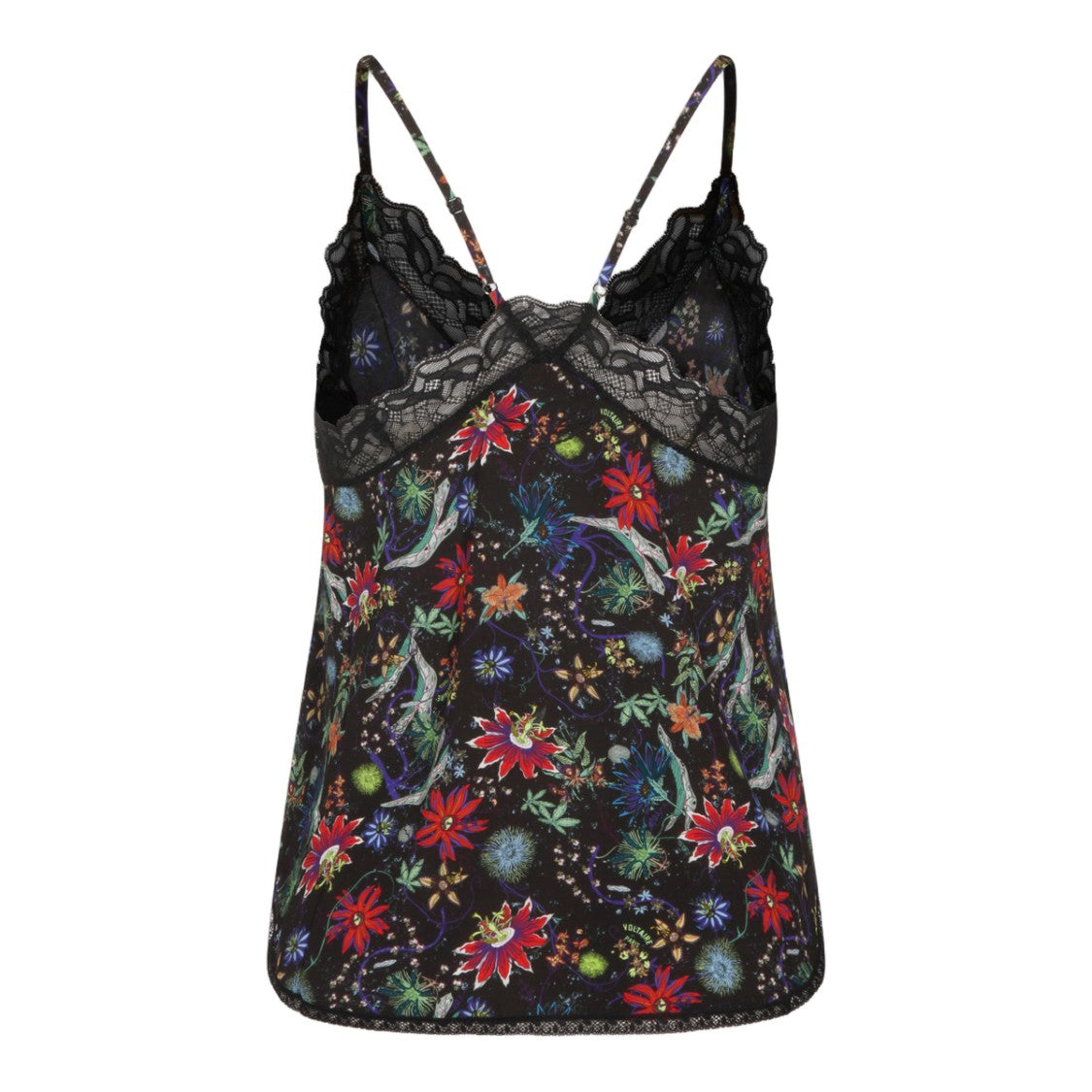 Zadig & Voltaire Floral Print Camisole Top With Lace Trim