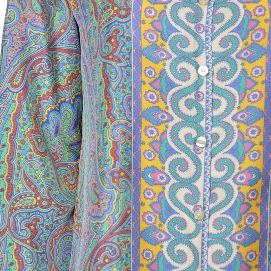 Etro Multicolored Silk Shirt Paisley Print