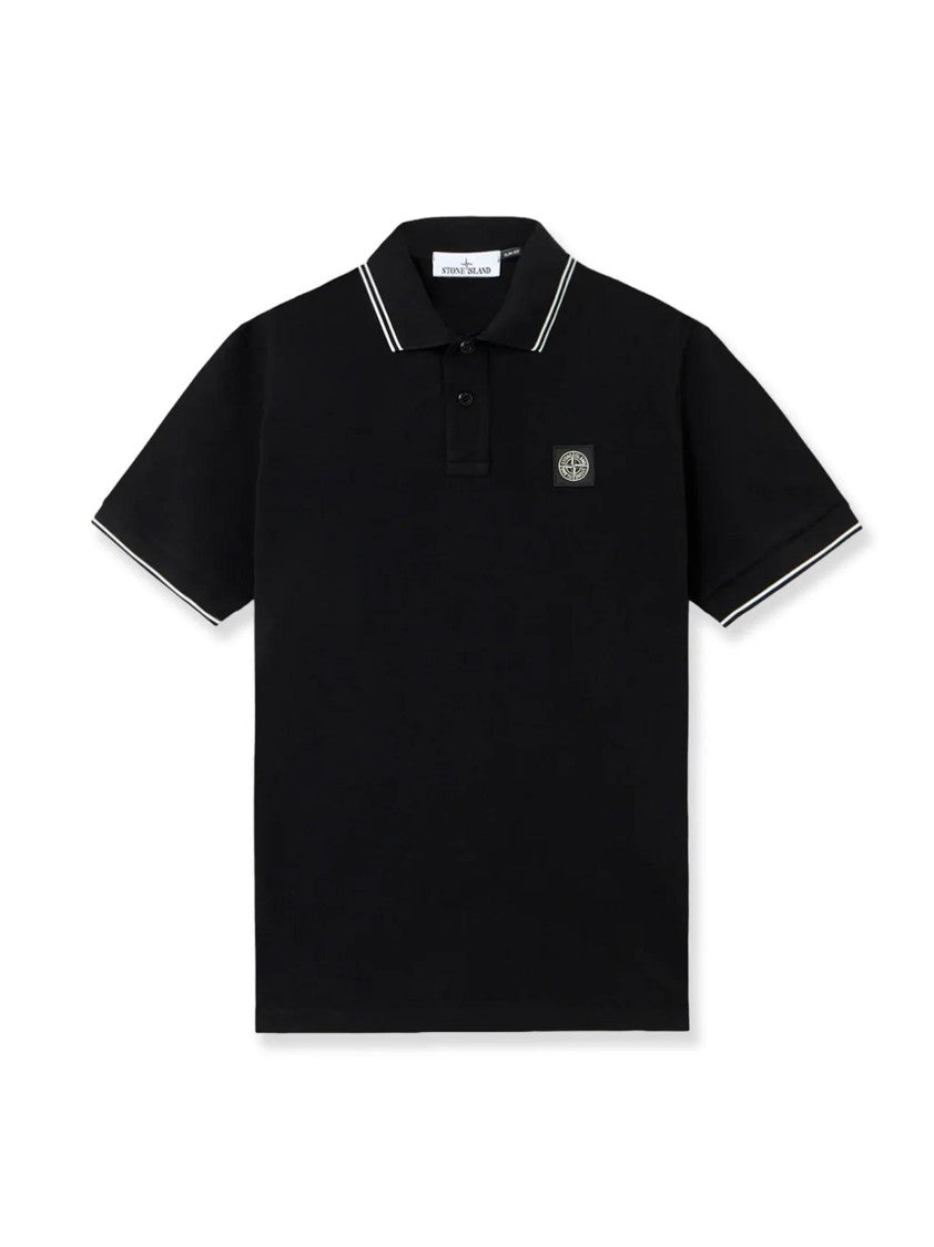 Stone Island Short-Sleeve Polo Shirt With Striped Accents